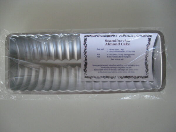 Almond cake pan with recipe  tin plated