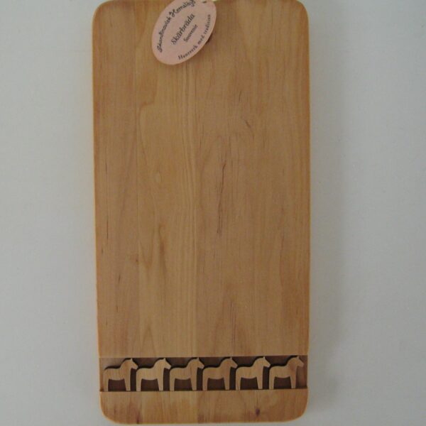 Dala horse cutting board 12"x 6" alder wood, Made in Sweden