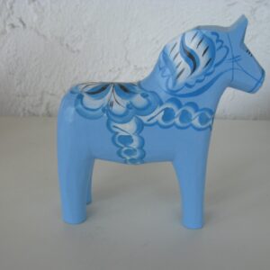 Baby Blue Dala Horse 5"