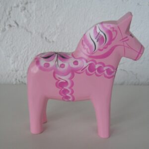 Baby Pink Dala horse: 3" Grannas Olsson Hemslöjd, Nusnäs, Sweden