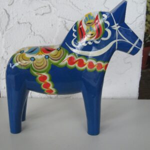 Blue Dala Horse 10"