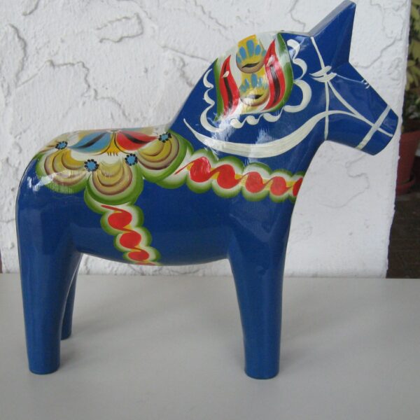 Blue Dala Horse 10"