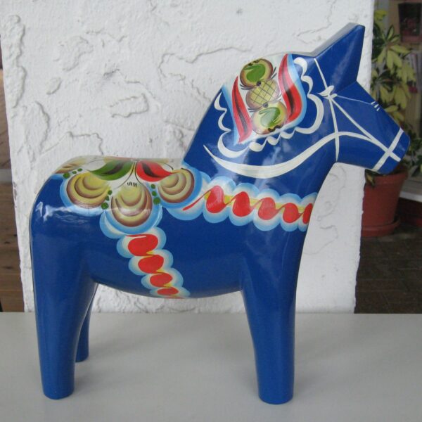 Blue Dala Horse 12"
