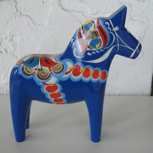 Blue Dala Horse 8"
