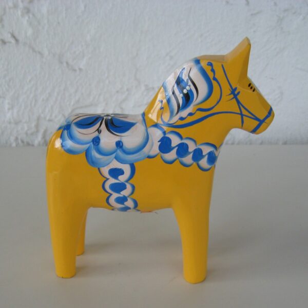 Sweden Dala Horse Yellow/Blue 5"