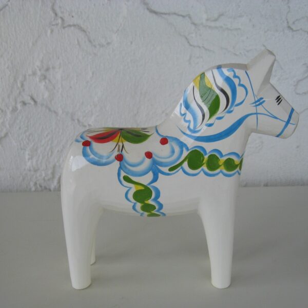 White Dala Horse 6.5"