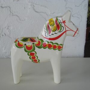 White Dala Horse 8"