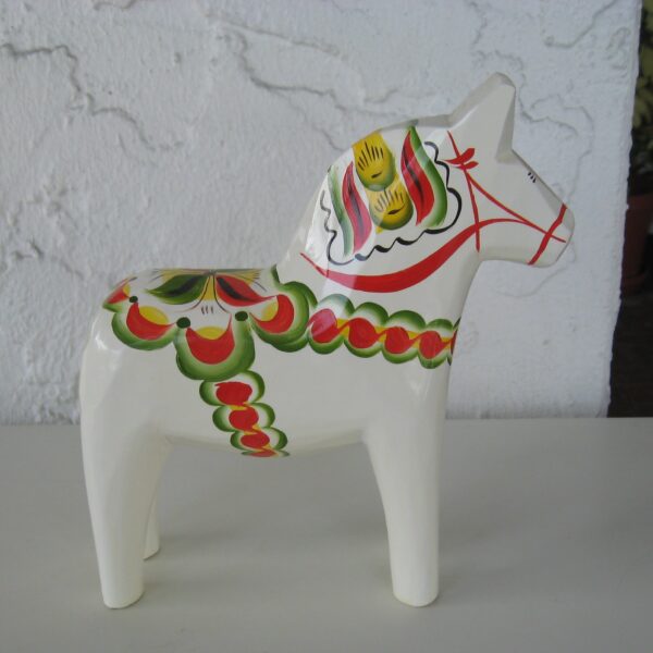 White Dala Horse 8"