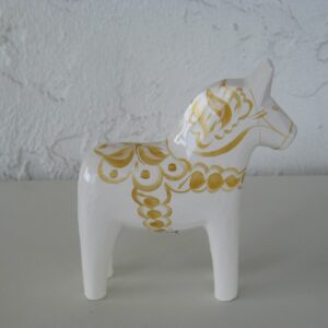 White/Gold "Celebration" Dala Horse 5"