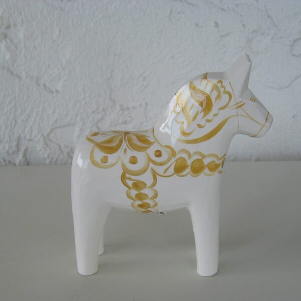 White/Gold "Celebration" Dala Horse 5"