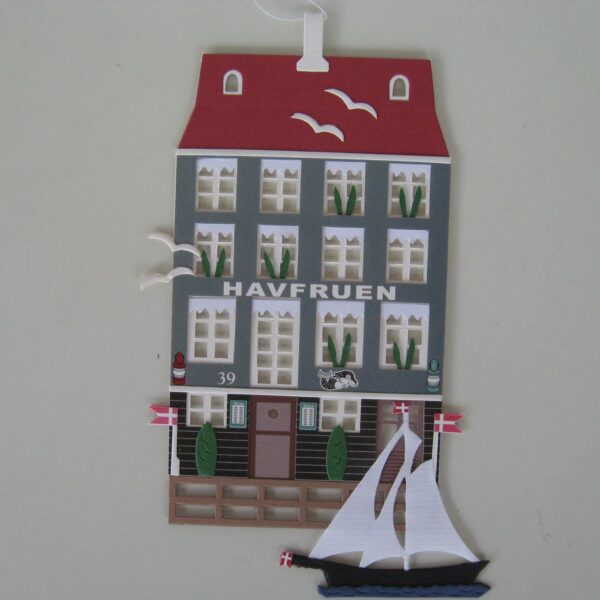 Danish papercut mobile "Havfruen" by Oda Wiedbrecht, 6.5" x 6.5"