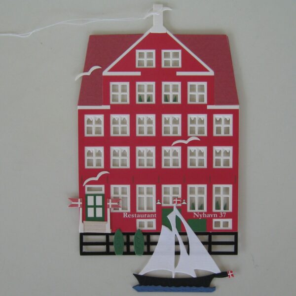 Papercut mobile "Nyhavn 37" 7" x 4.25"  Made in Denmark by Oda Wiedbrecht