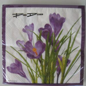 Swedish "Crocus" Pixie design, luncheon napkins, 6.5" x 6.5", 3-ply, 20/pkg