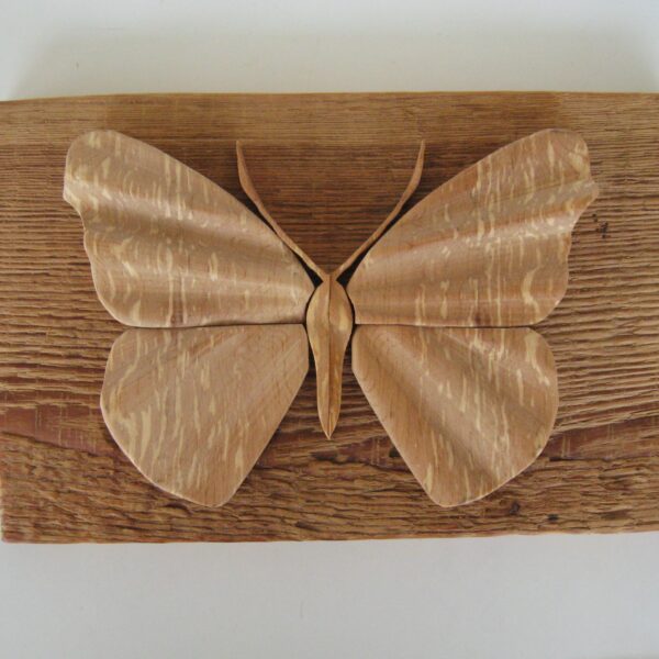 "Butterfly" by Gunnar Kanevad; world famous Swedish wood sculptor  9" x 8" distressed birch