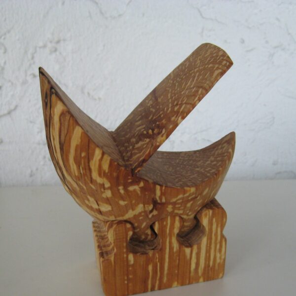 Boat sculpture/puzzle by Gunnar Kanevad, Gamla Linköping, Sweden   6" x 4"
