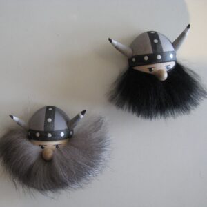 Assorted Viking head magnets  black and grey beards available