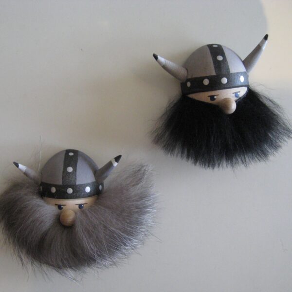 Assorted Viking head magnets  black and grey beards available