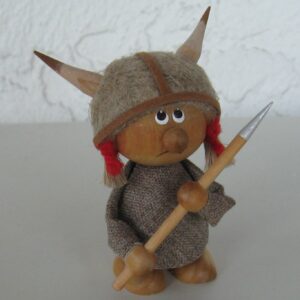 Viking girl  3.5"  wood/cloth  Made in Sweden