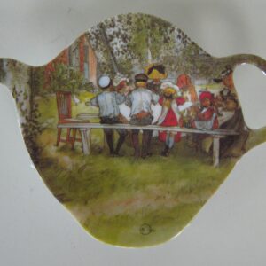 Carl Larsson melamine tea bag holder/spoon rest "Breakfast under the Birches"