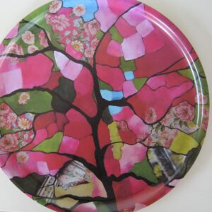 "Tree in Bloom" round tray  14" diameter