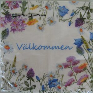 "Swedish "Välkommen" luncheon napkins 3 ply 20/ pkg