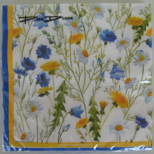 "Swedish wildflowers" beverage napkins 3 ply 20/ pkg