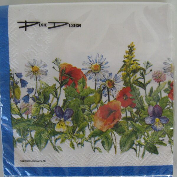 Swedish midsummer flower beverage napkins  20 in pkg 3 ply