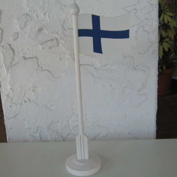 Handpainted wood Finnish table flag
