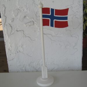 Handpainted wood Norwegian table flag