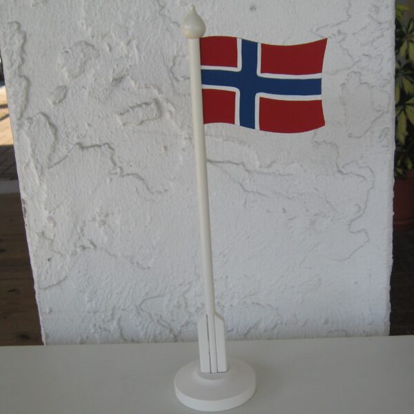 Handpainted wood Norwegian table flag