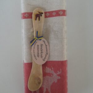 Boxed dish towel and juniper spreader with moose design 27" x 18" towel  Made In Sweden