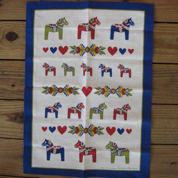 Dala Horse Tea towel  25" x 18" Linen/cotton