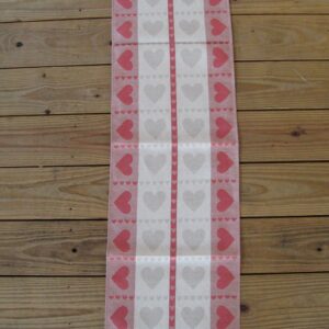 Table Runner with heart design  Linen/cottom 14" x 48"  Sweden