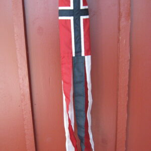 Norwegian red, white and blue windwag, 30" long