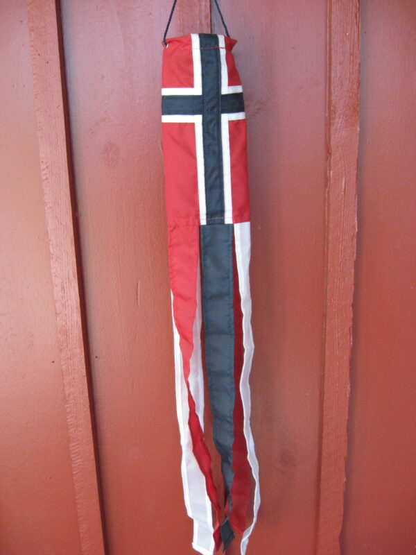 Norwegian red, white and blue windwag, 30" long