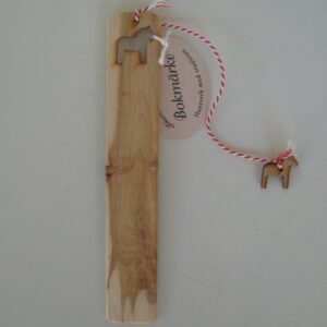 Bookmark made of juniper wood, 6.5" long, Dalahorse design