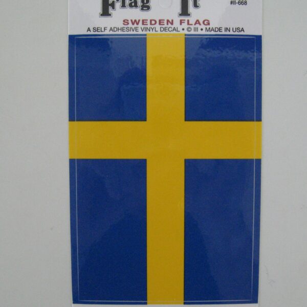 Decal, Swedish Flag, 5" x 3.5"