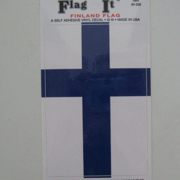 Decal, Finnish Flag, 5" x 3.5"