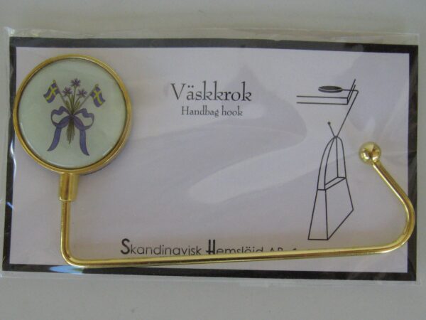 "Vaskkrok" (Purse holder) with Flag & Flowers motif