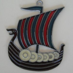 Sun catcher  Viking ship red/blue