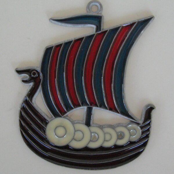 Sun catcher  Viking ship red/blue