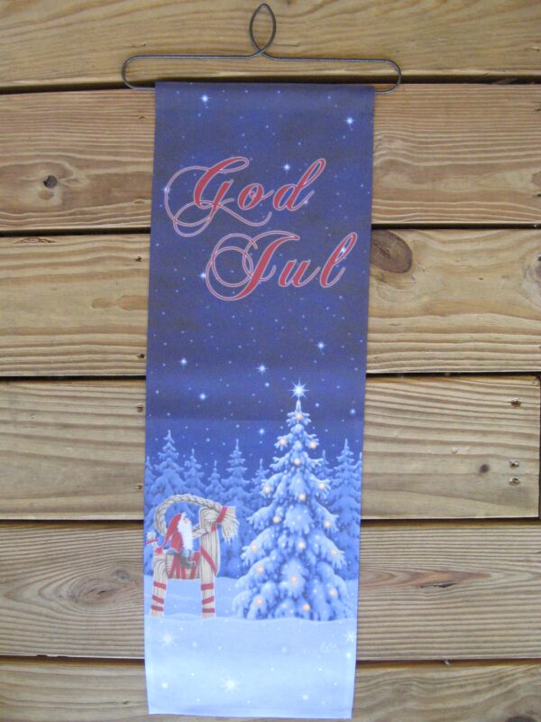 God Jul hanging:  "tomte/goat"   24" x 8.5" polyester