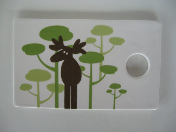 Ceramic moose motif tray   10" x 6"  Pluto of Sweden