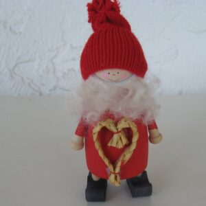 Tomte w/straw heart  5"  Made in Sweden