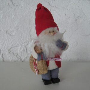 Tomte w/sack red & white  5.5"  Butticki of Sweden