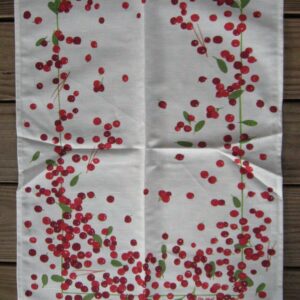 Lingonberry tea towel  25" x 18"   55 % linen 45% cotton