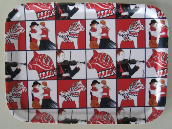 Folk dancers tray   Laminate  Made in Sweden  103/4" x 8"