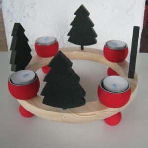 Christmas Trees Candleholder w/tea lites  9" diameter x 53/4" high Made in Sweden