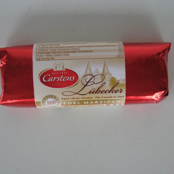 Carstens Lubecker marzipan chocolate bar 2.7 oz  Germany