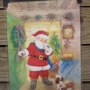 Christmas advent calendar 11"x15" Santa & dog